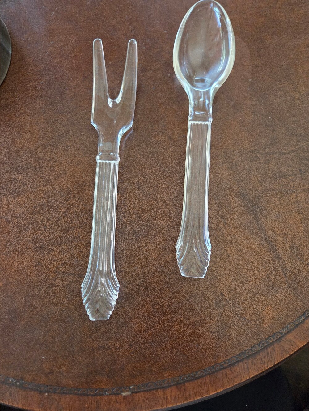 Imperial Glass "Cape Cod" Salad Serving Set 1940's Depression Glass